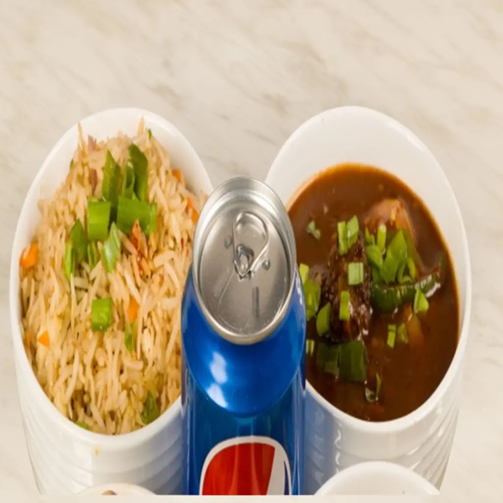 Chicken Chilli + Fry Rice + Soft Drinks		